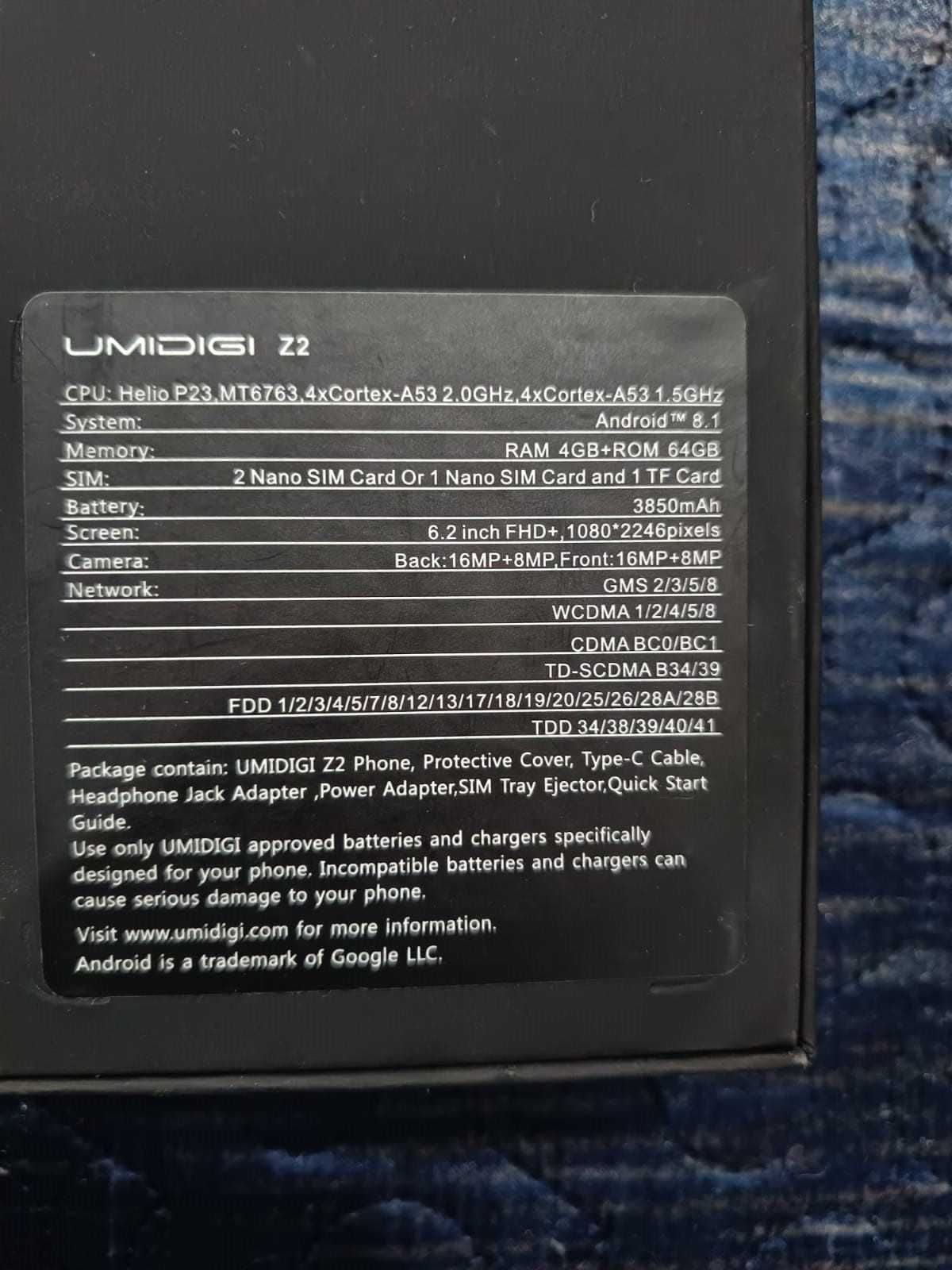 Umidigi Z2, андроид в отличном состоянии (коробка в комплекте)