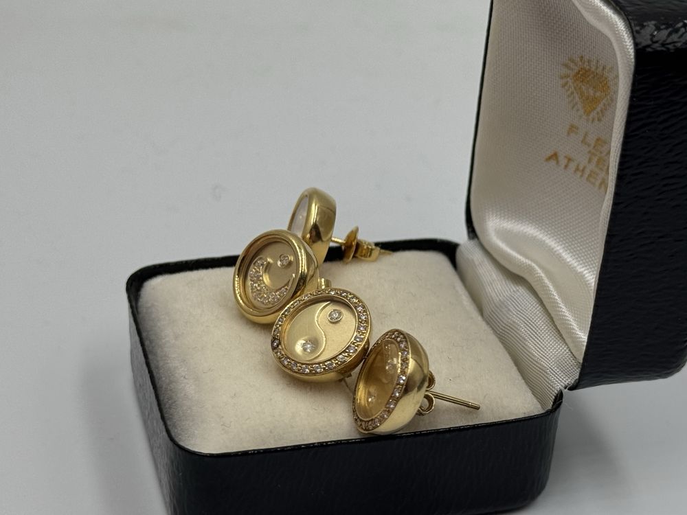 Cercei Miscatori  Aur 18 k Cu diamante Care Se misca