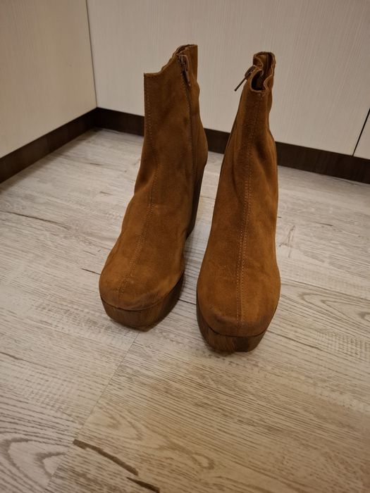Botine piele întoarsă damă