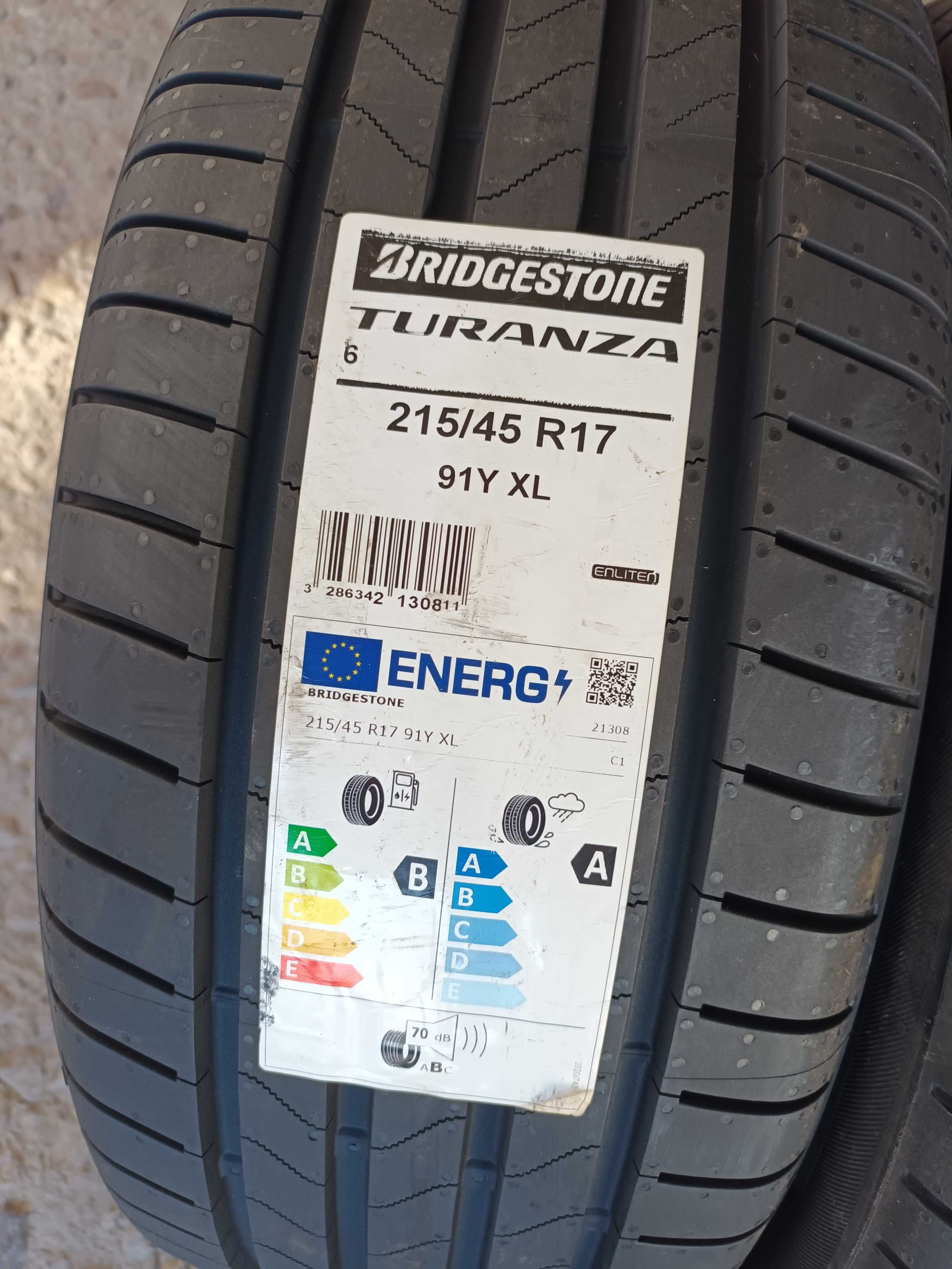 4 Нови летни гуми 215/45 R17 Bridgestone Turanza 6 ENLITEN 91Y XL борд