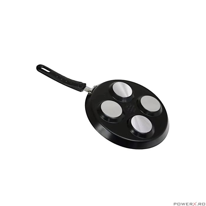Tigaie pentru ouă si cladite, din aluminiu, 24cm, marmorata, negru,