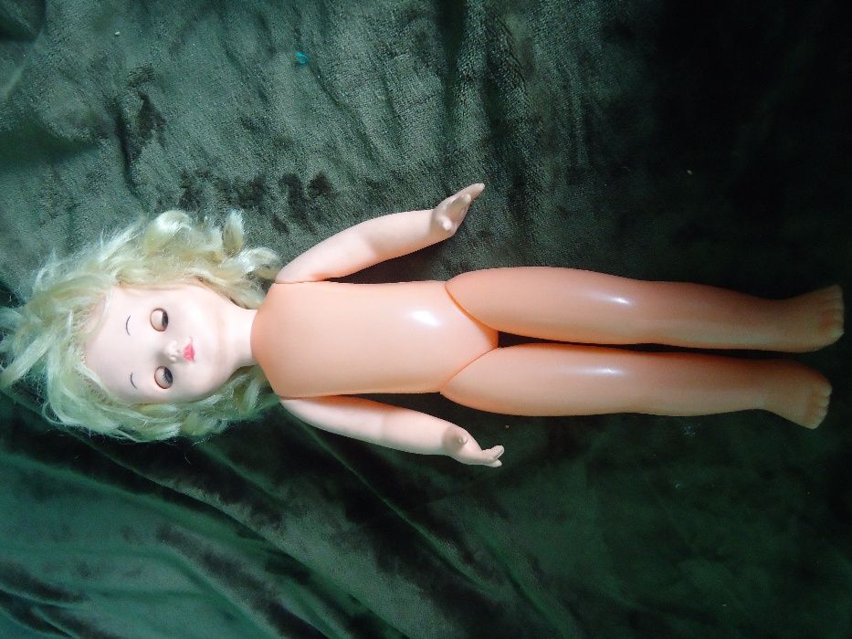 Игрушка Кукла СССР с серыми красивыми глазами - блондинка около 35 см