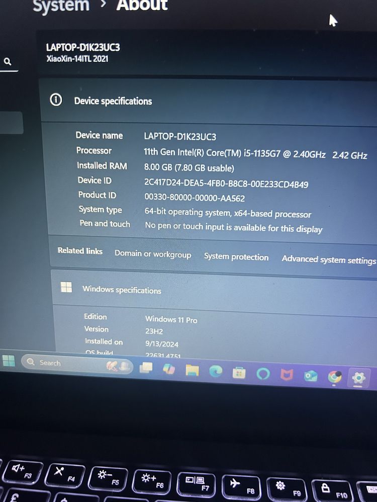 Lenovo Xiaoxin Pro 14 ITL 2021 Model Intel i5-1135G7 8GB RAM 512GB SSD