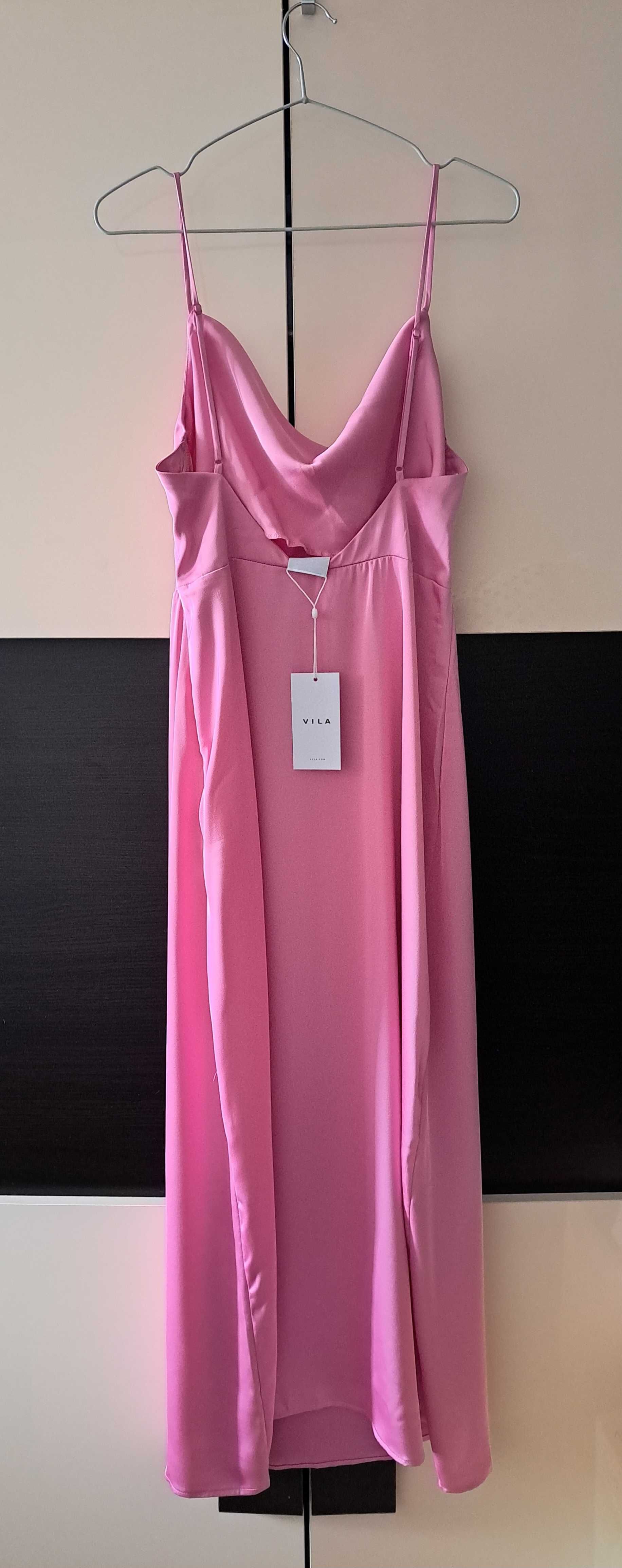 Нова сатенена рокля Vila с етикет в прекрасни цветове
