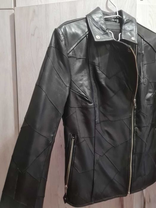 Черно кожено яке от естествена кожа