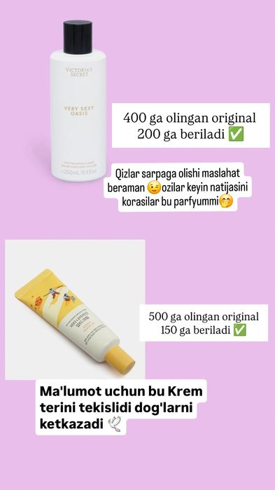 Kosmetika mahsulotlari hammasini olganga 600 ming qilib beraman!!!