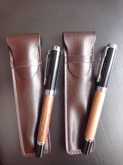 Перьевая ручка дерево в чехле из эко кожи набор мужчине подарок