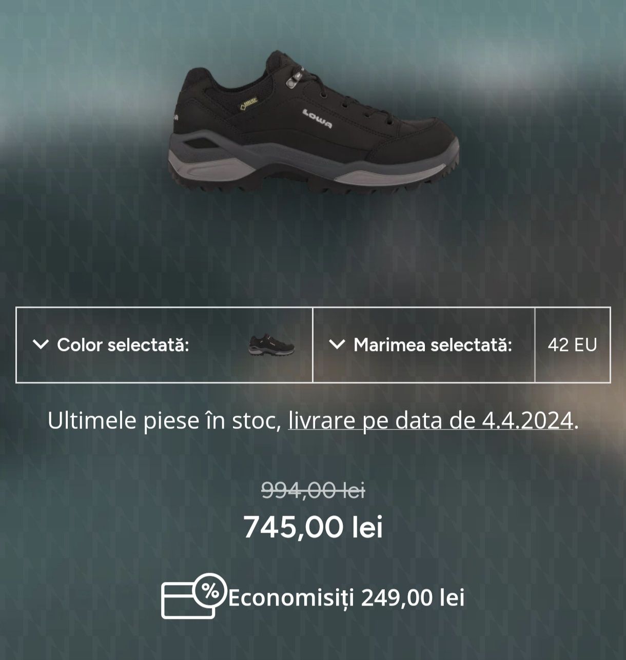 Preț fix,Lowa Gore-tex din piele naturala Nr40 Int25,7cm nu Nike Adida