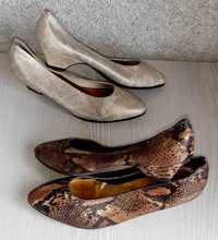 Италиански елегантни обувки Bata, нисък ток, естествена кожа