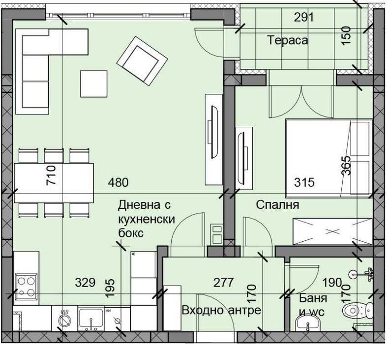 Двустаен апартамент - кв. Остромила