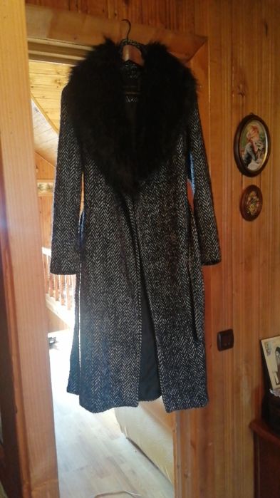 palton Gri cu guler detasabil marca  New Look