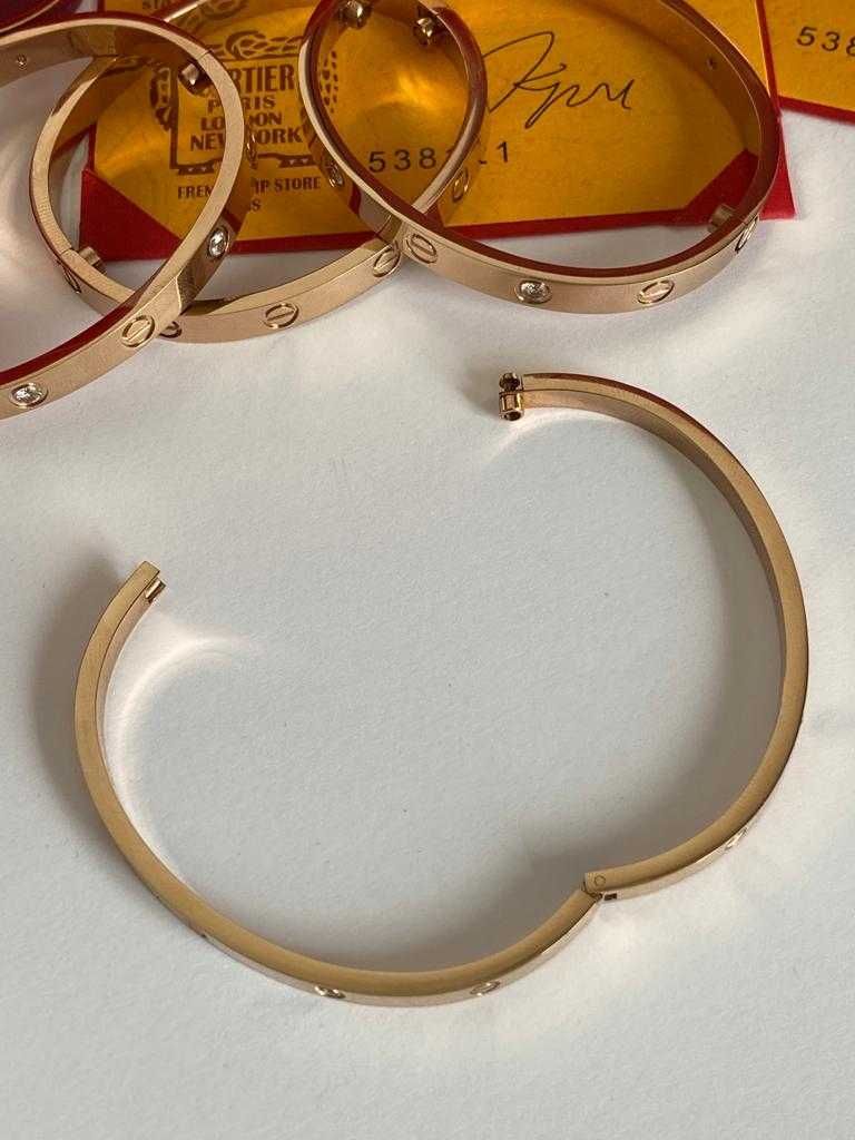 Brățară Cartier LOVE 17 Aur Roz 18K Slim cu diamante