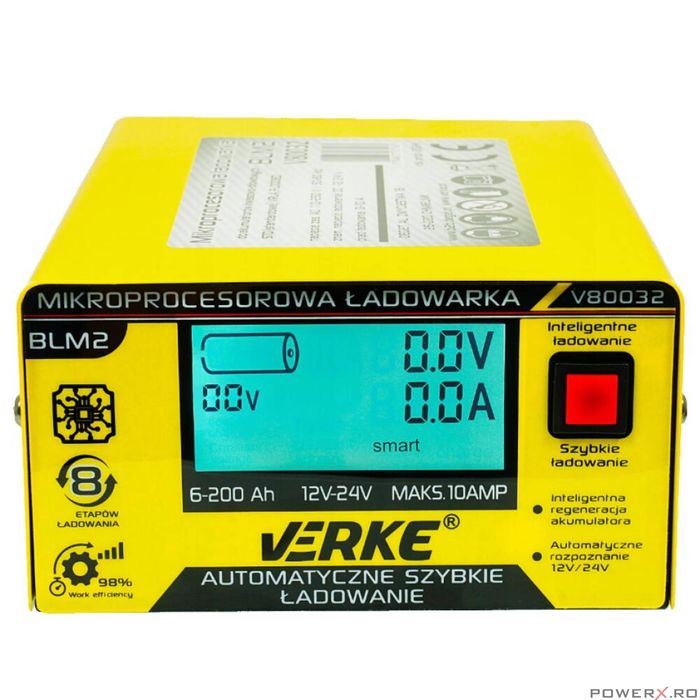 Redresor auto cu microprocesor, baterie 12/24 V, 6 - 200Ah, Verke