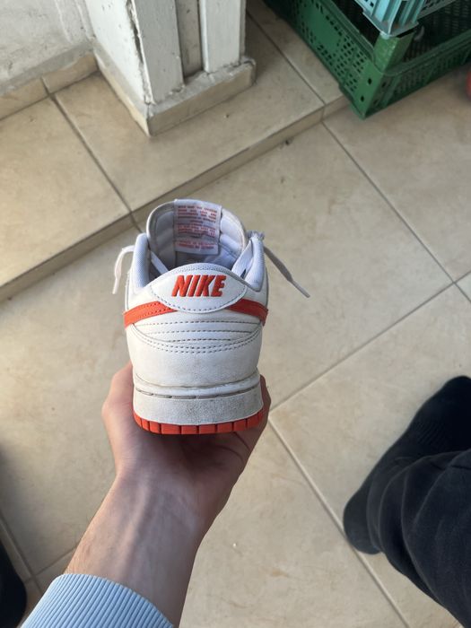 Nike dunk low white x orange