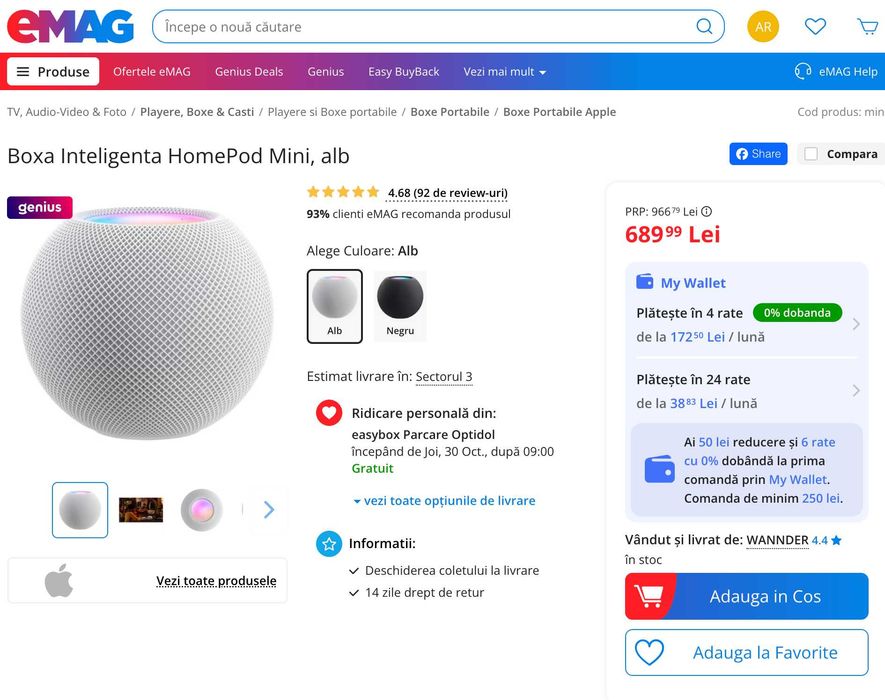 Homepod Mini alb