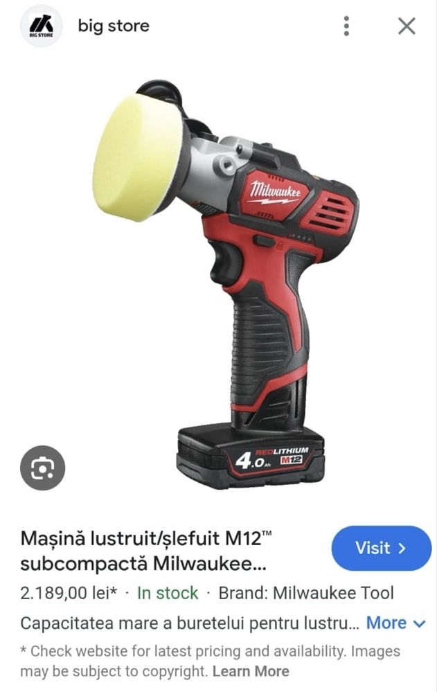 Milwaukee Masina Polish/Slefuire 76mm NOUA