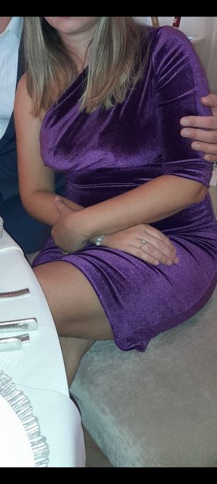 Rochie violet shein de ocazie  petite M cu o maneca