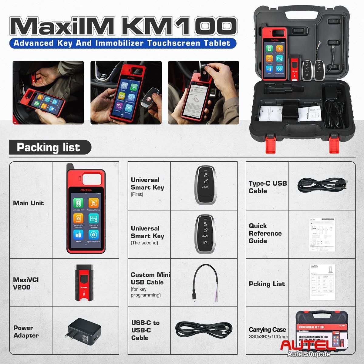 Програматор за ключове Autel MAXiIM KM100+безплатни доживотни ъпдейти