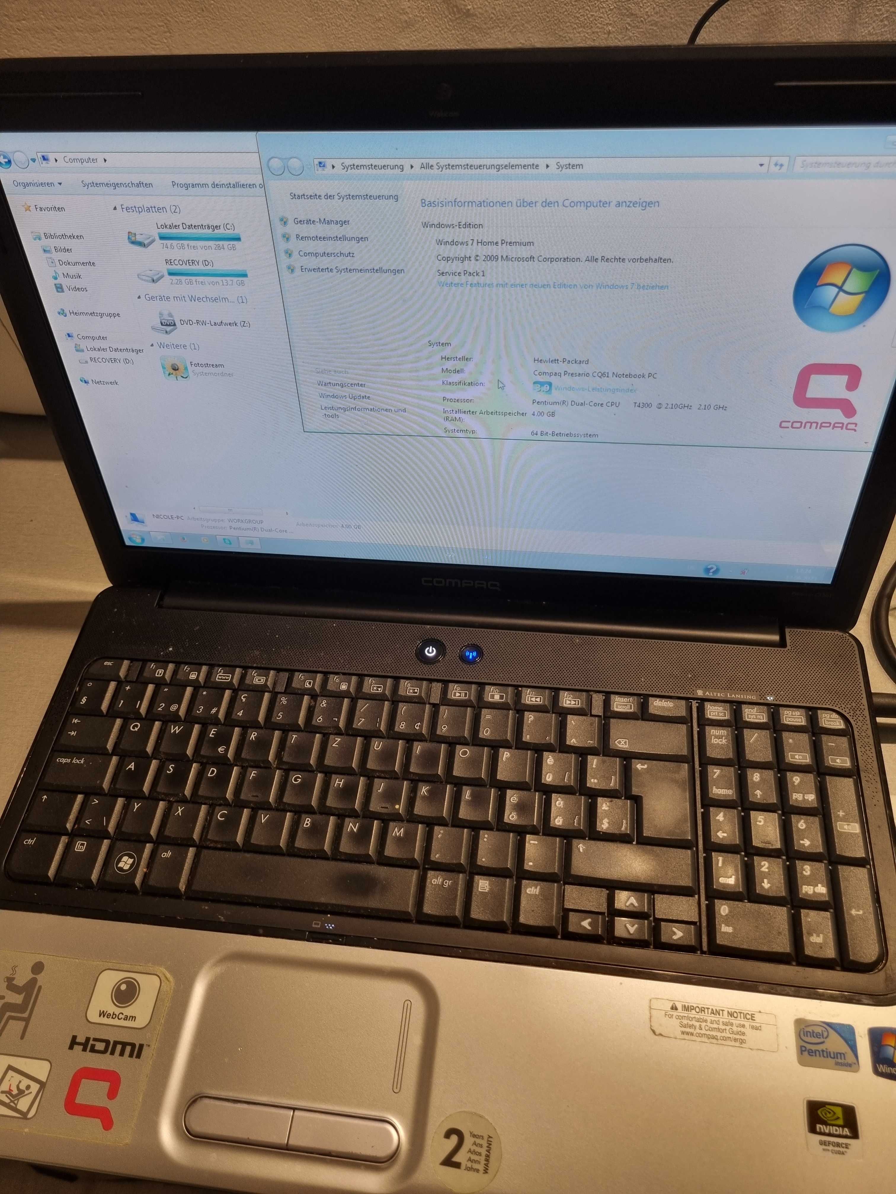 Laptop Compaq 15.4 Intel hstnn q39c