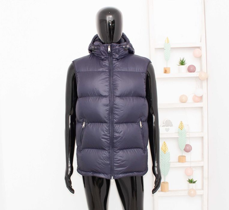 Peak Performance мъжка пухена грейка синя с качулка елек пух и пера L