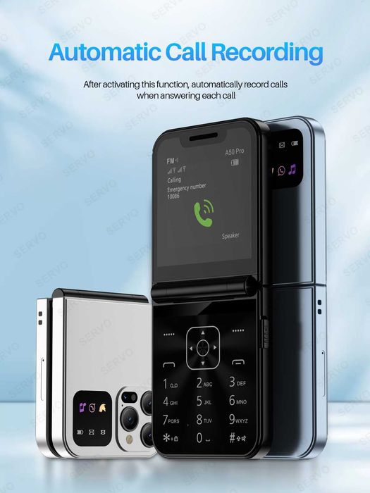 telefon cu clapeta (flip) taste nou 2sim Servo foarte fiabil