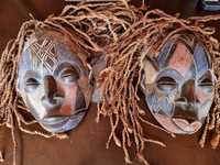 Африкански автентични маски ръчно издялани от дърво- 2 бр. с обща цена