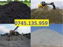 Nisip, pamant, balast, piatra drum