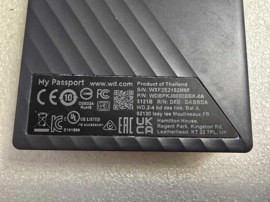 Hard disk extern Western Digita WD My Passport 2.5'' 5TB USB 3.2 Black