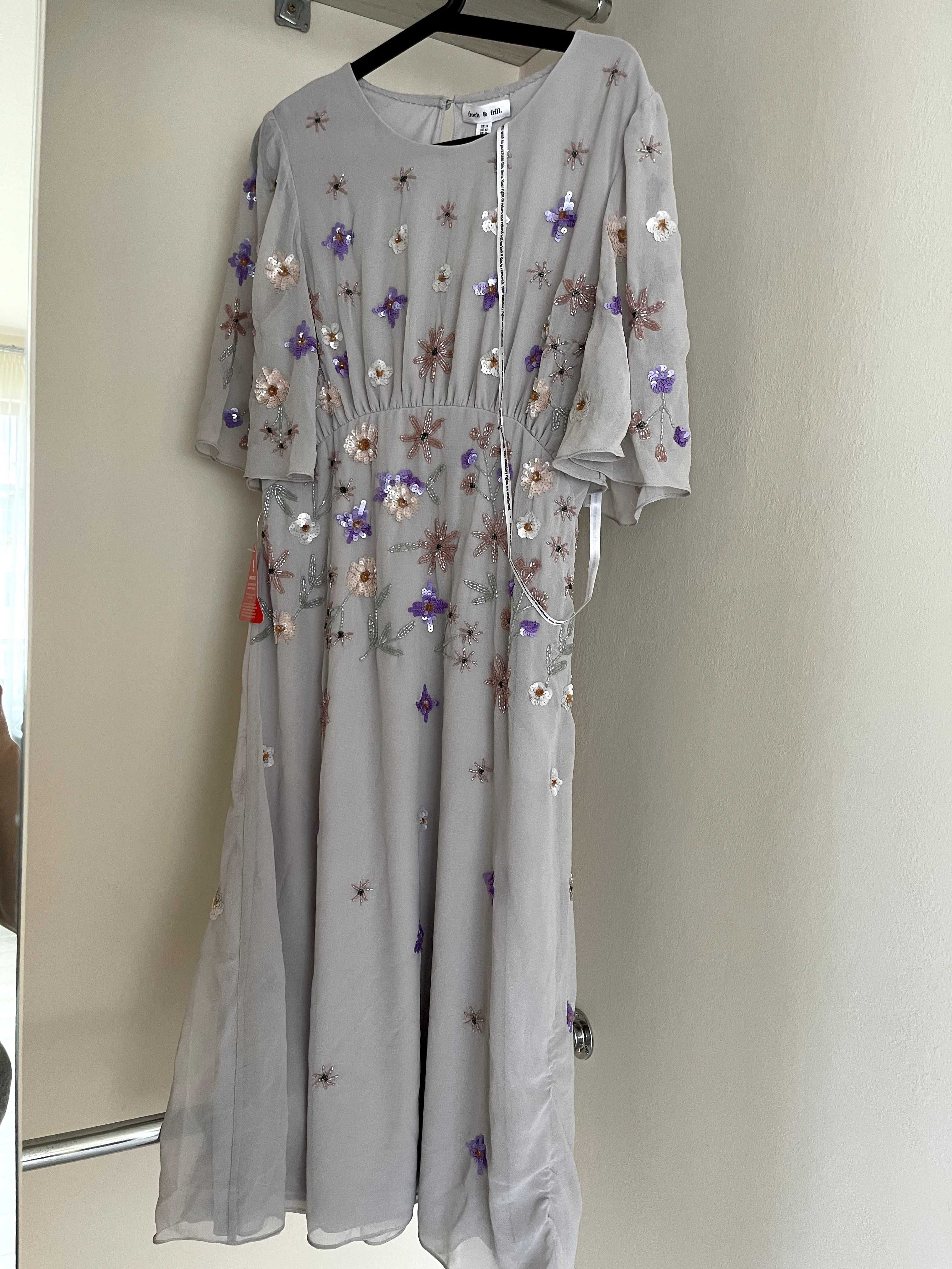 Нова с етикет рокля на Frock and Frill лилава с пайети размер М/Л