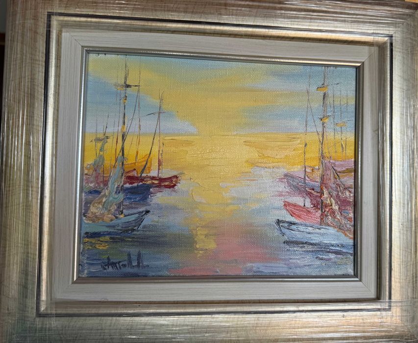 Маслена картина Слънчевият пристан, Анелия Тодорова