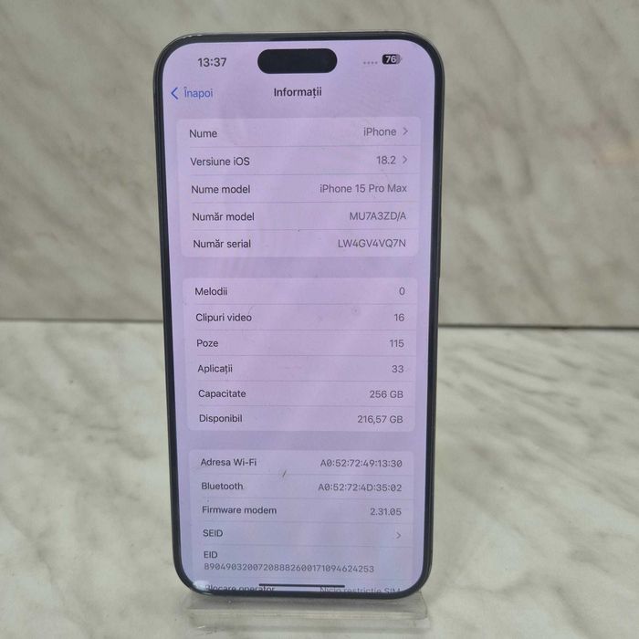 Telefon Apple iPhone 15 Pro Max 256GB Blue Titanium Zeus 33048