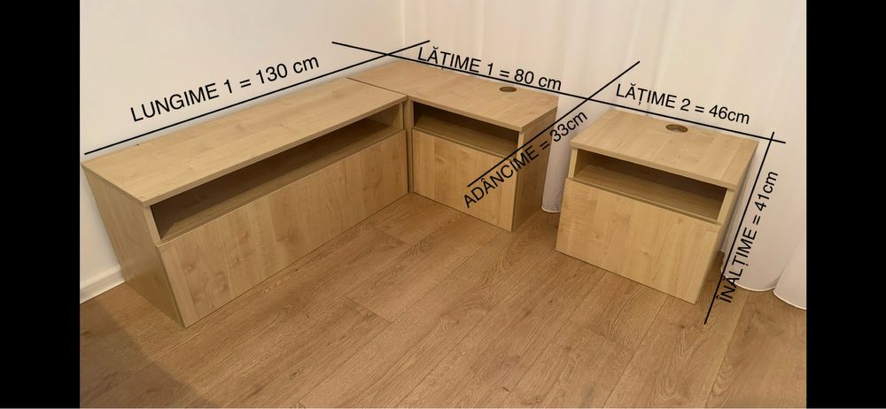 De vanzare 2 noptiere flotante - tip L + simpla
