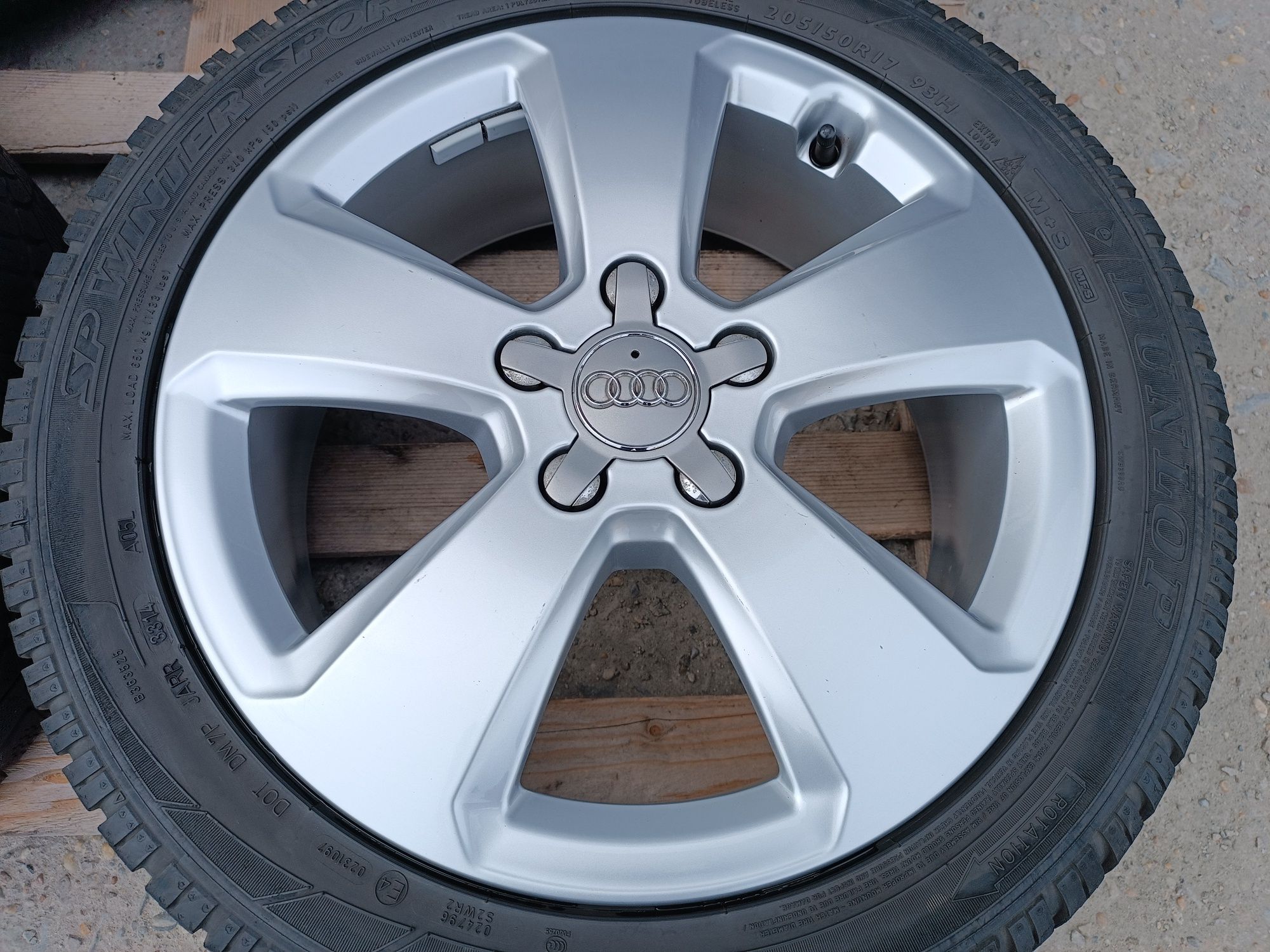 Лети джанти 17ки 5х112 Audi + зимни гуми 205/50/17 Dunlop
