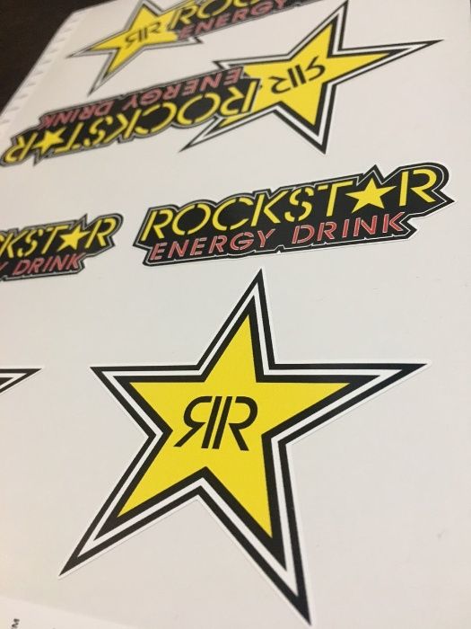 1 лист А4 PVC Monster Red Bull Rockstar стикери sticker Energy drink