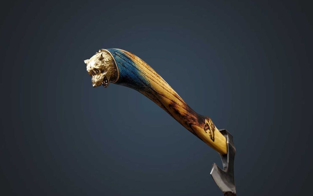 Ръчно изработена брадва вълк