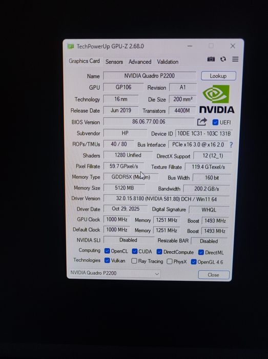 Видеокарта Nvidia Quadro P2200