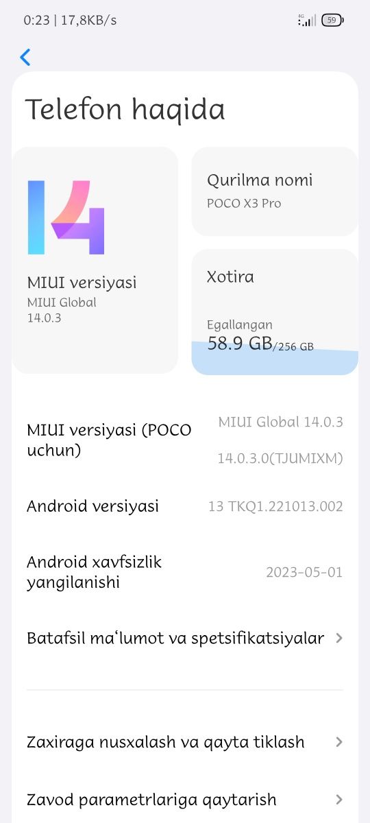 Poco x 3pro 8/256