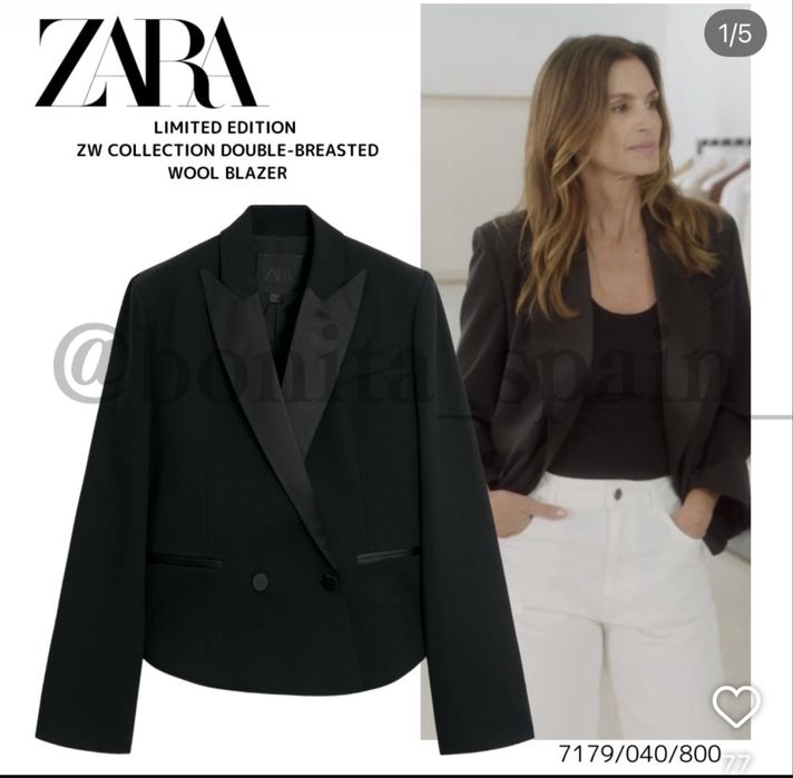 ZARA нов лимитиран черен костюм с вълна
