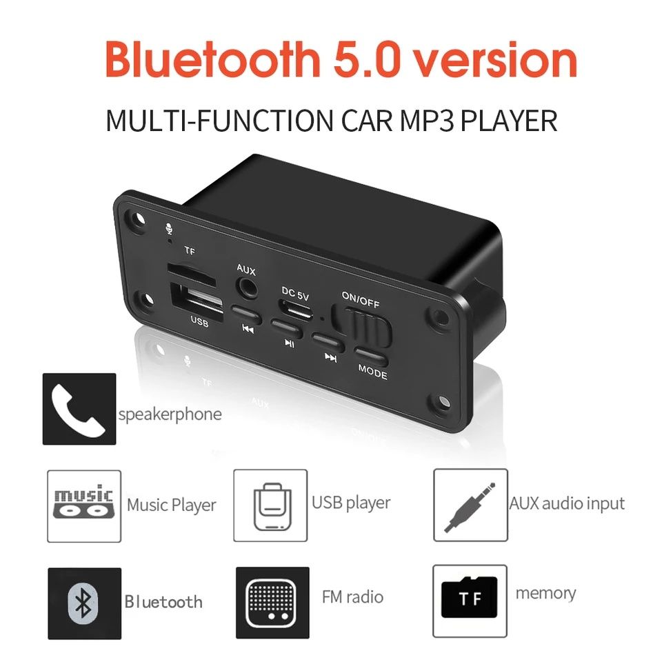 Mp3 плейър 5V 2x3W Bluetooth 5.0 KEBIDU модул за вграждане - Fm,TF,USB