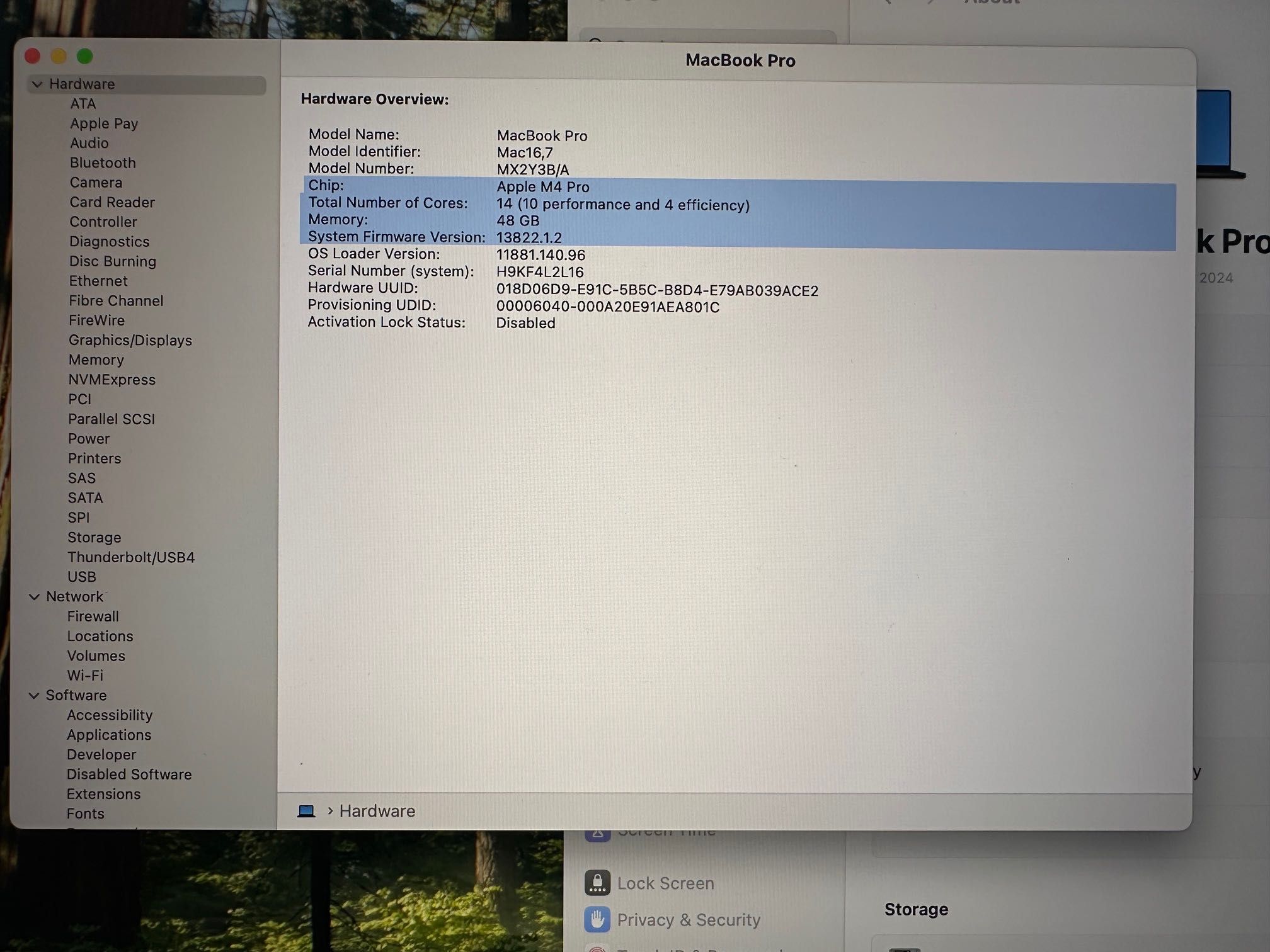MacBook Pro 16" M4 PRO Chip 14-CPU/20-GPU/48RAM/512GB SSD