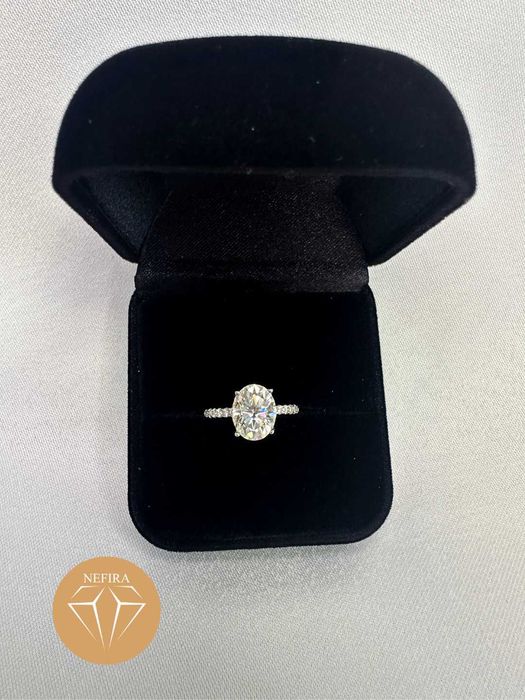 Inel de lux din argint 925 cu Moissanite de 3 carate, 15.6mm