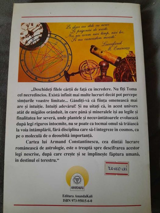 RARA Cer si destin Armand G. Constantinescu Manual Complex astrologie