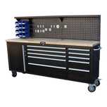 Banc de lucru dulap scule 11 sertare profesional cu blat din lemn si p