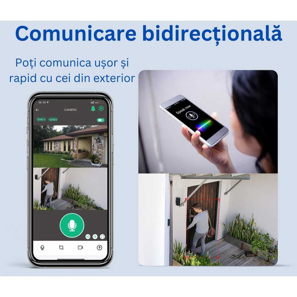 Camera de supraveghere 4G, HD, 3MP, Incarcare cu panou Solar, PIR, PTZ