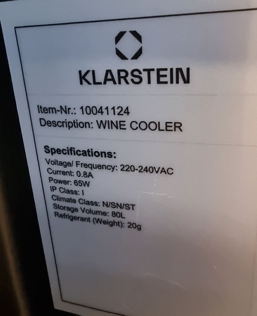 Красива стилна двузонов  охладител за вино Klarstein 80L