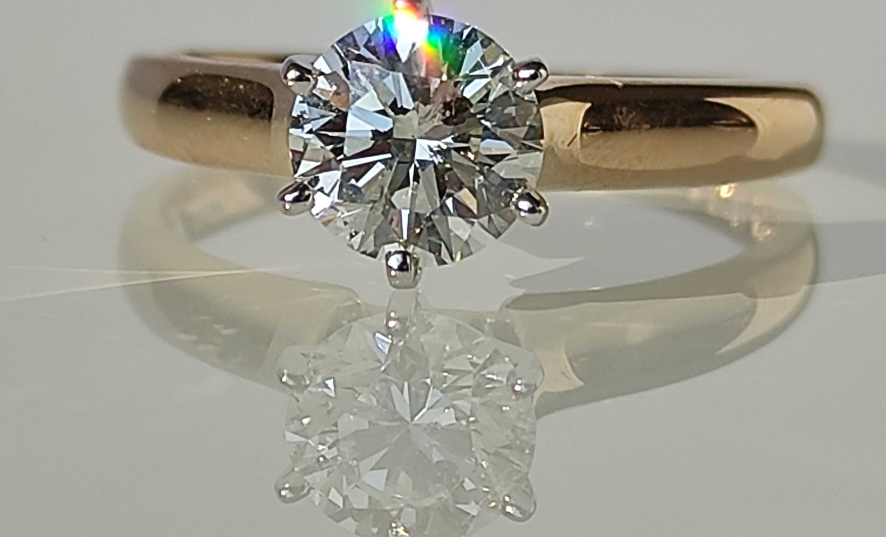 Inel logodna aur 14k cu diamant 1.14ct certificat EGL USA