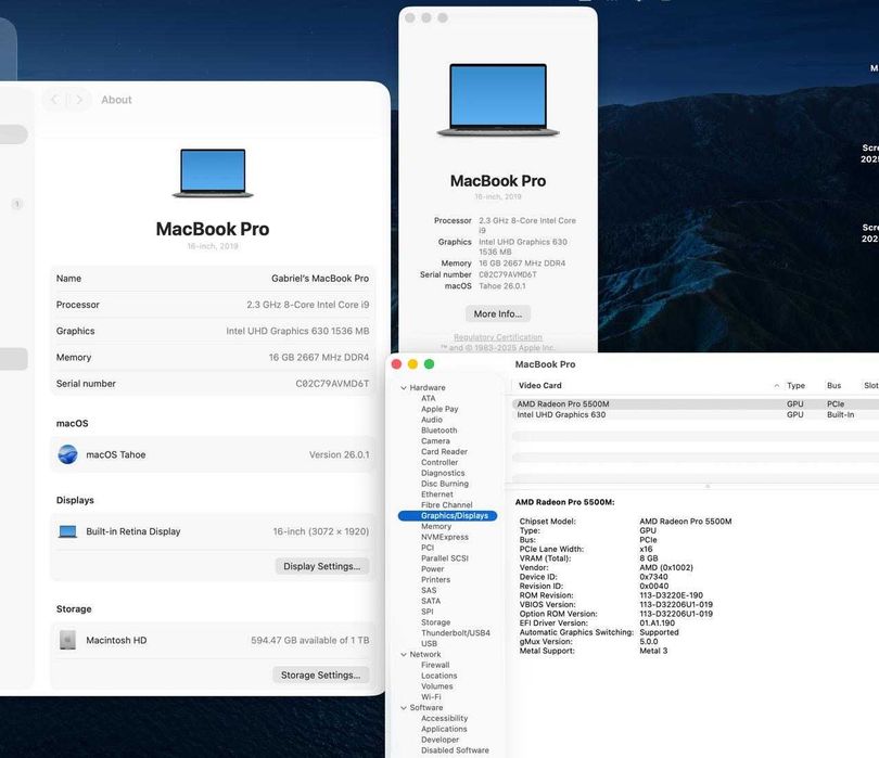 MacBook Pro 16" (2019) i9 / 16GB RAM - 1TB+8GB video – Stare Perfectă!