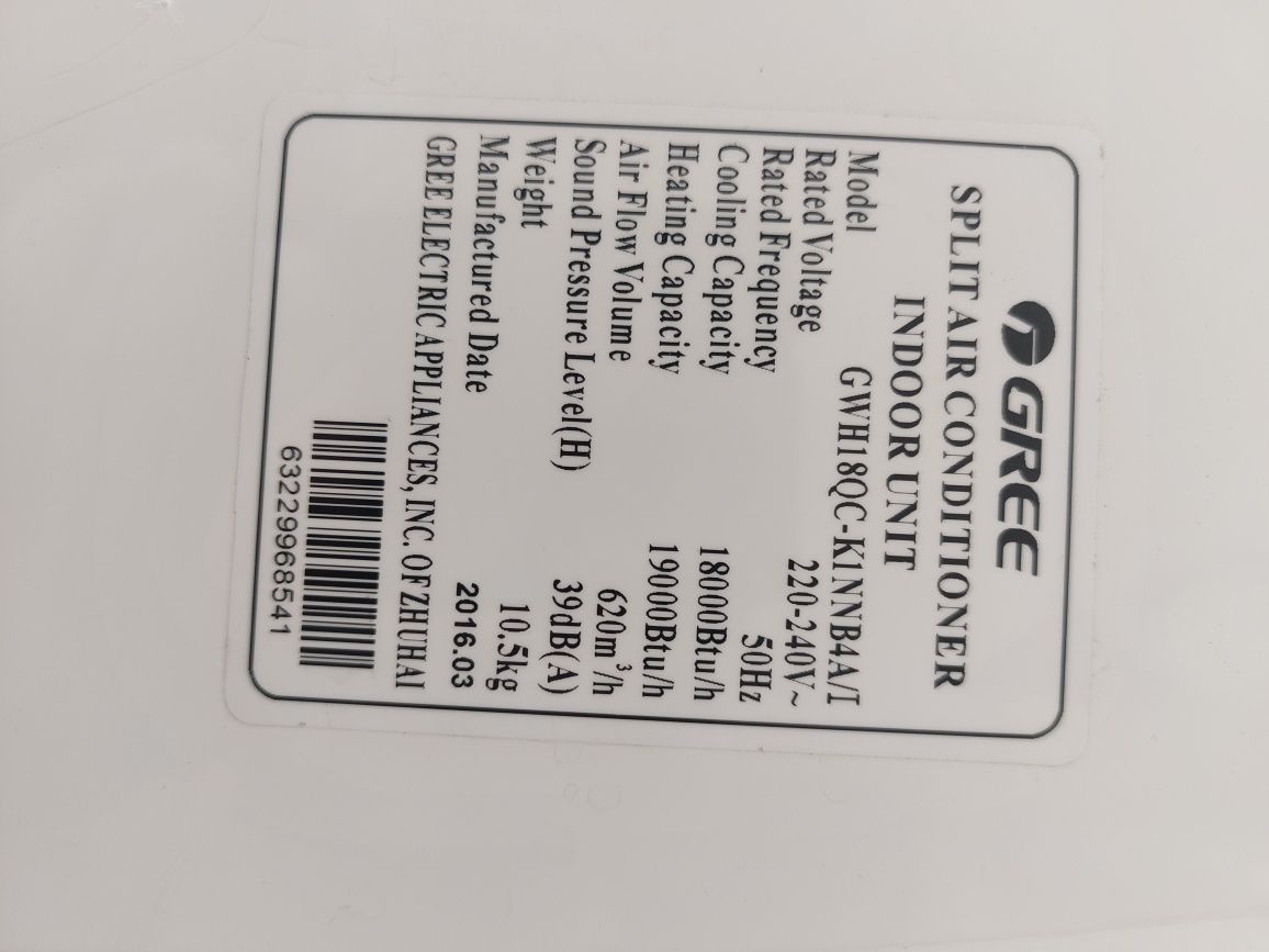 Продам сплит кондиционер GREE 18
