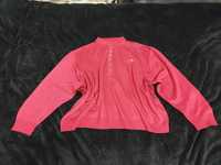 Bluza groasă/pulover gros roz cu nasturi din tricot XXXL 46-48