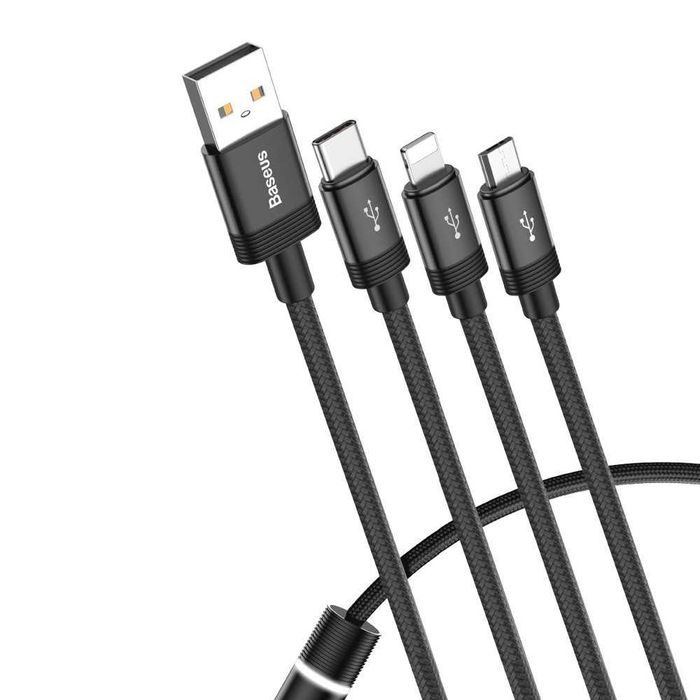 Кабел за зареждане на всички телефони  USB към Apple/Type-C/MicroUSB